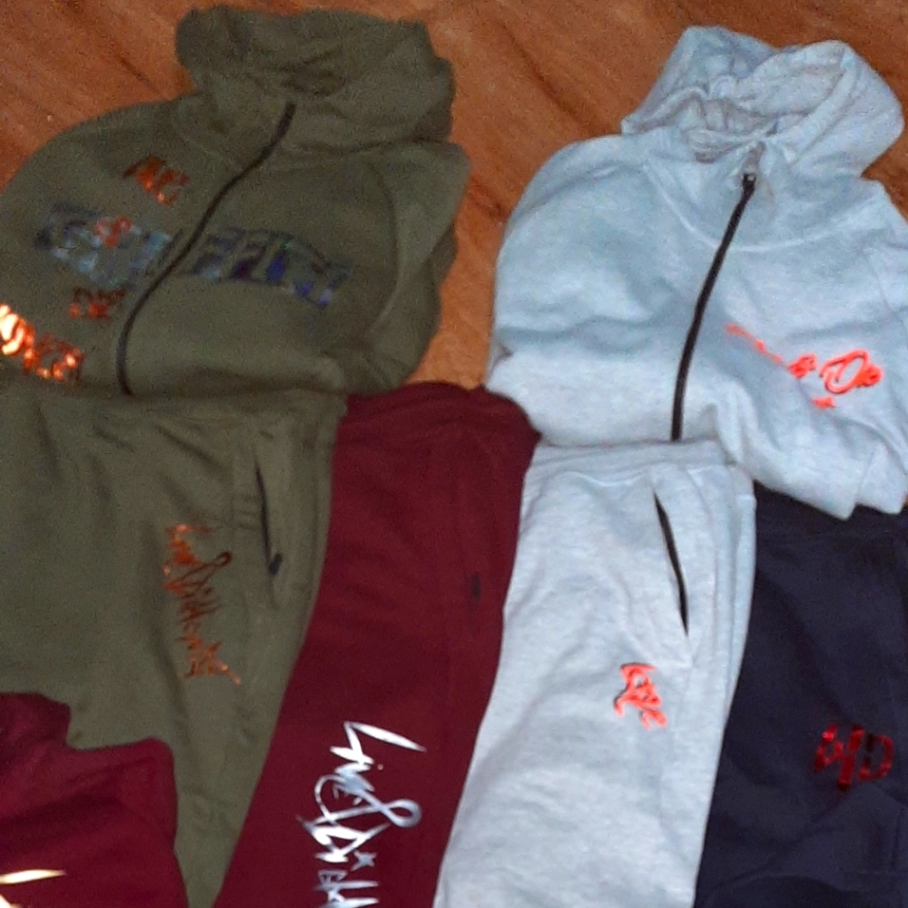 My Brand it's called live&DieHonest jogger sweat suits